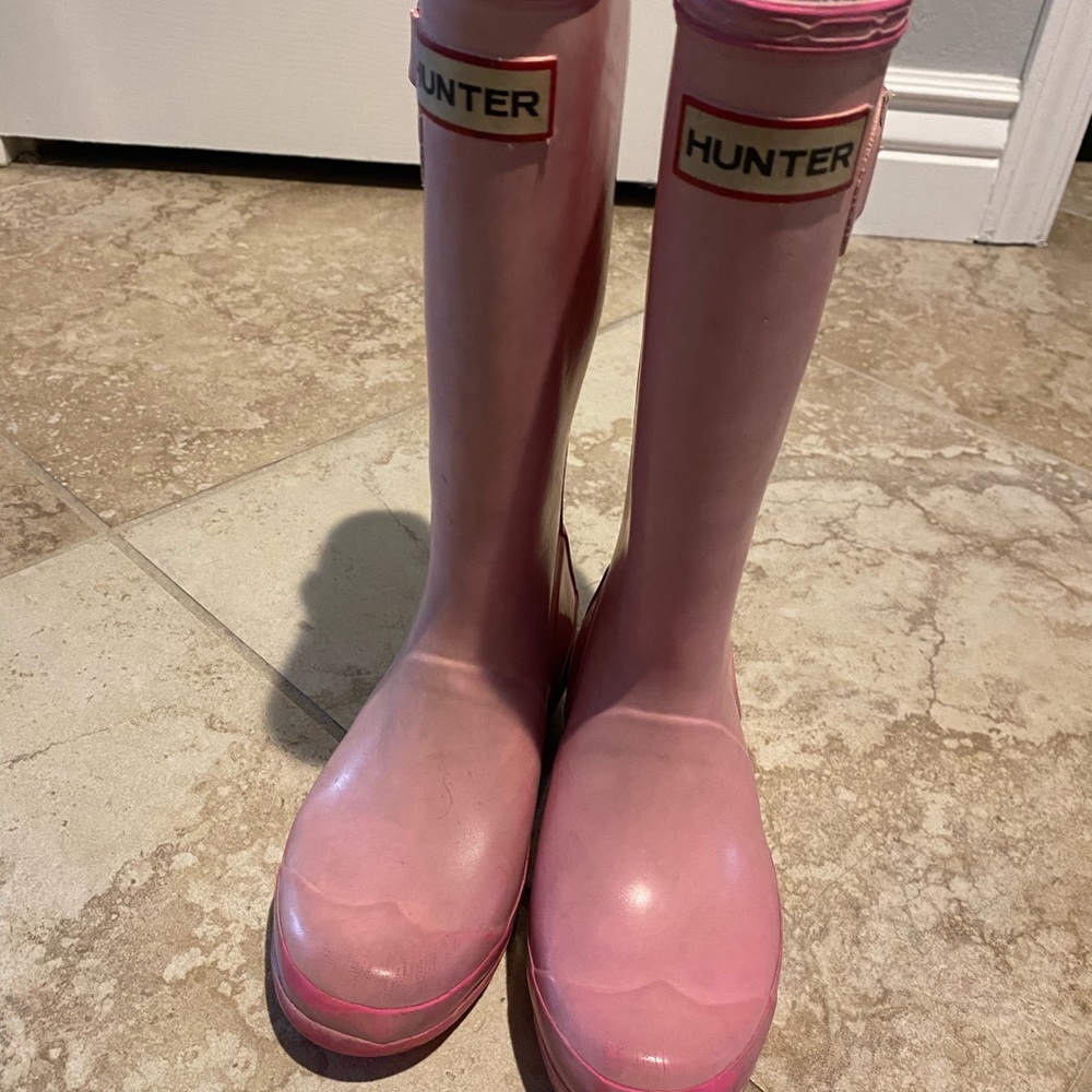 Kids Hunter rain boots.